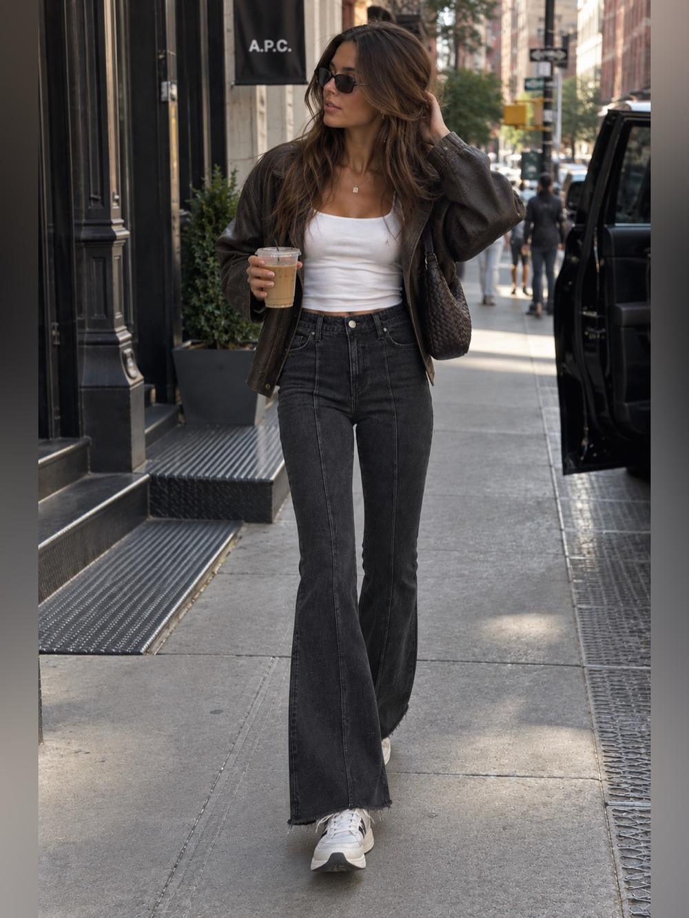 NWT Abercrombie & Fitch Curve Love HR Vintage Flare Jeans – Black Pintuck 30/10R